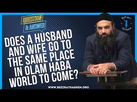   DOES A HUSBAND AND WIFE GO TO THE SAME PLACE IN OLAM HABA WORLD TO COME