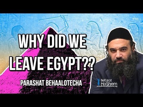Why Did We Leave Egypt? Parashat Behaalotecha