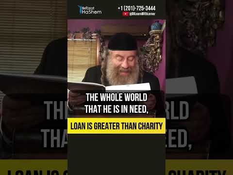 Loan is greater than charity 💵  Great Mussar Lesson  #shorts #torah