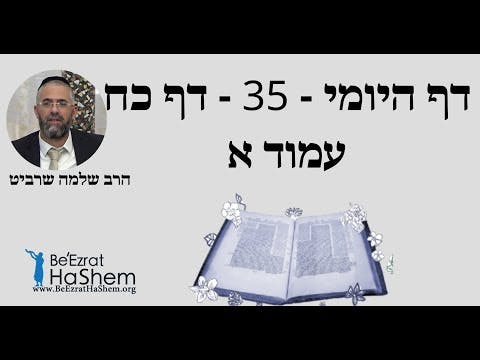 הרב שלמה שרביט - דף היומי - 35 - דף כח עמוד א