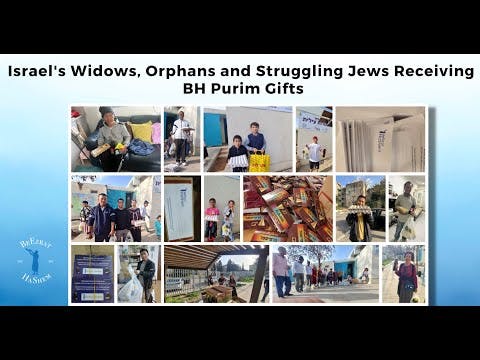 אלמנות יתומים, ויהודים קשי-יום בישראל מקבלים את מתנות פורים מארגון בעזרת השם