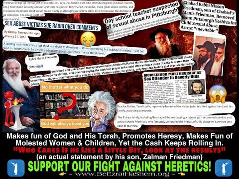 Manis Friedman EXPOSED: Mocking Victims and Supporting At Least 2 Child Molesters